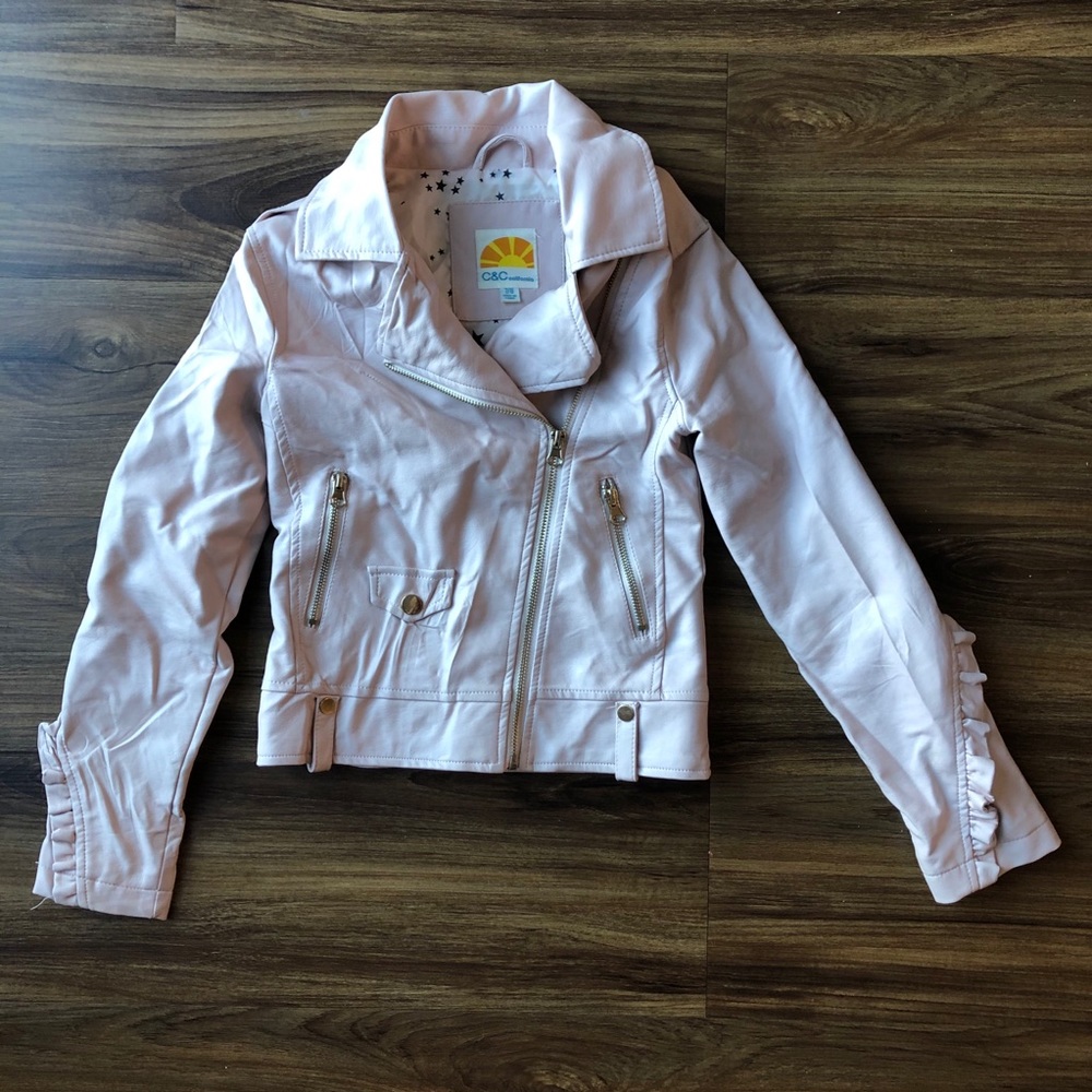 C&C California Faux Pink Leather Jacket